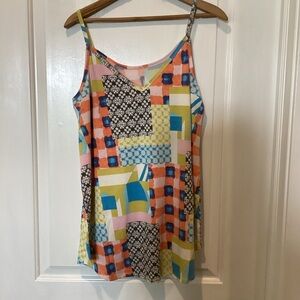 🫐Zenana Outfitters Multicolor reversible Patchwork Camisole nwot